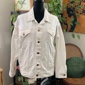 Free People White Jean Jacket